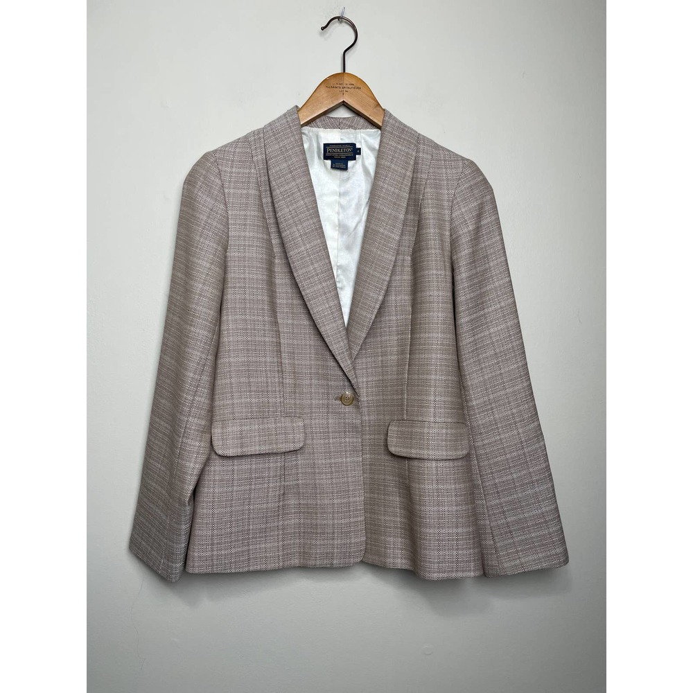Pendleton 100% Virgin Wool Patterned Tweed Single… - image 1